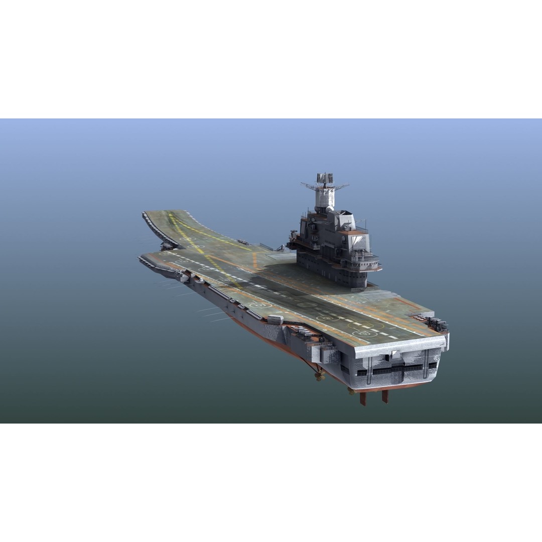 Admiral Kuznetsov Aircraft Carrier 3D Model – PBR Game Asset, FBX, OBJ - View 20