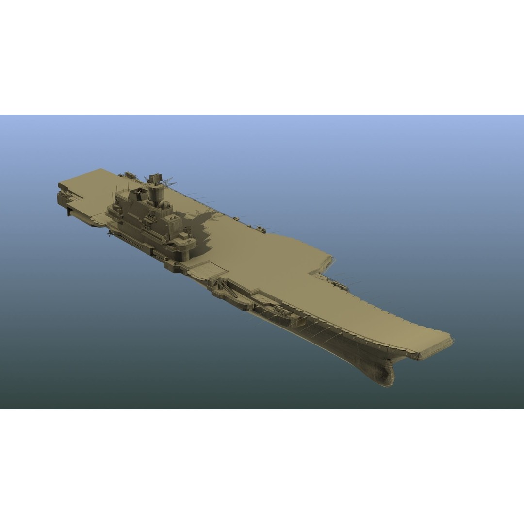 Admiral Kuznetsov Aircraft Carrier 3D Model – PBR Game Asset, FBX, OBJ - View 22