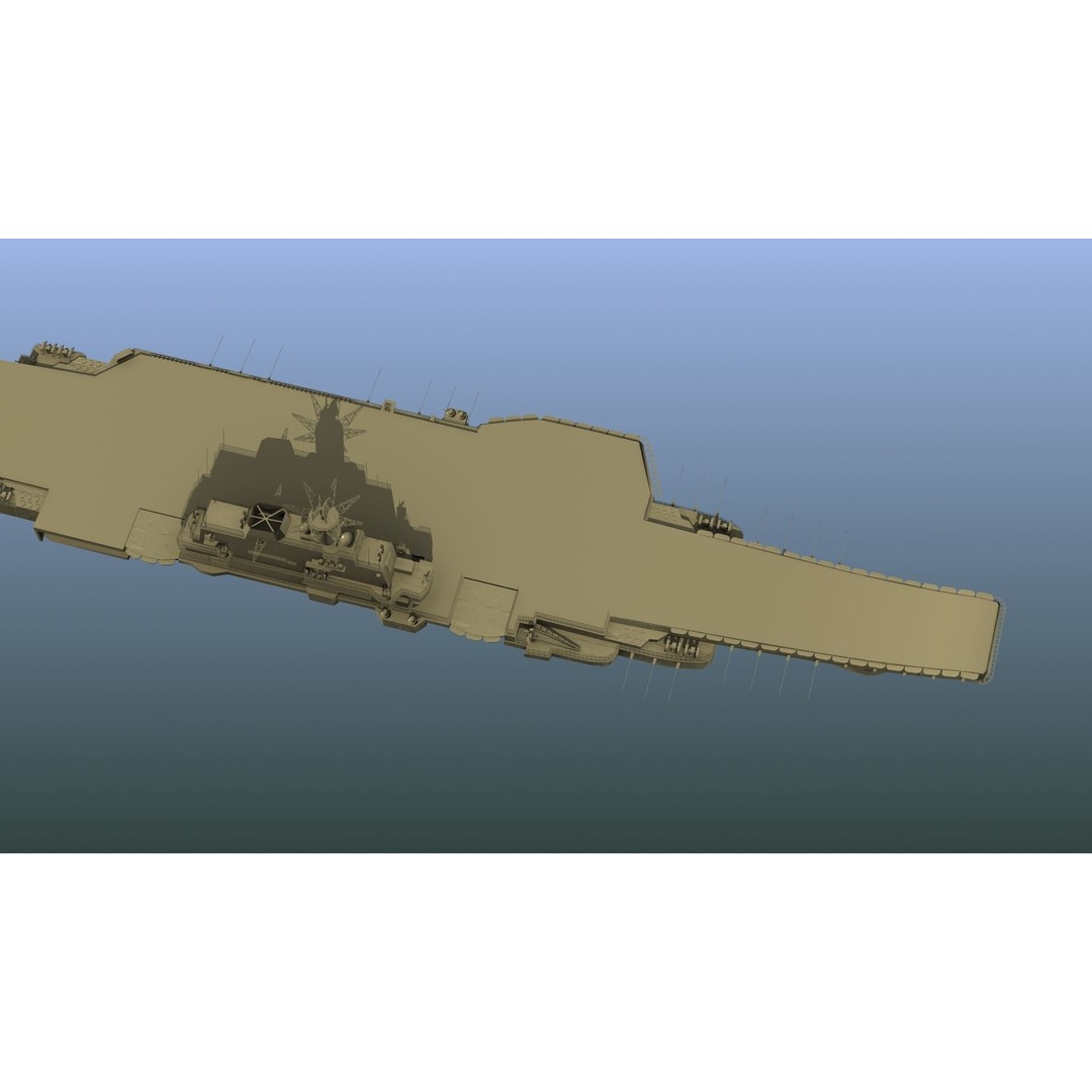 Admiral Kuznetsov Aircraft Carrier 3D Model – PBR Game Asset, FBX, OBJ - View 24