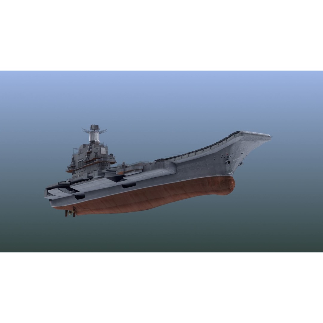 Admiral Kuznetsov Aircraft Carrier 3D Model – PBR Game Asset, FBX, OBJ - View 25