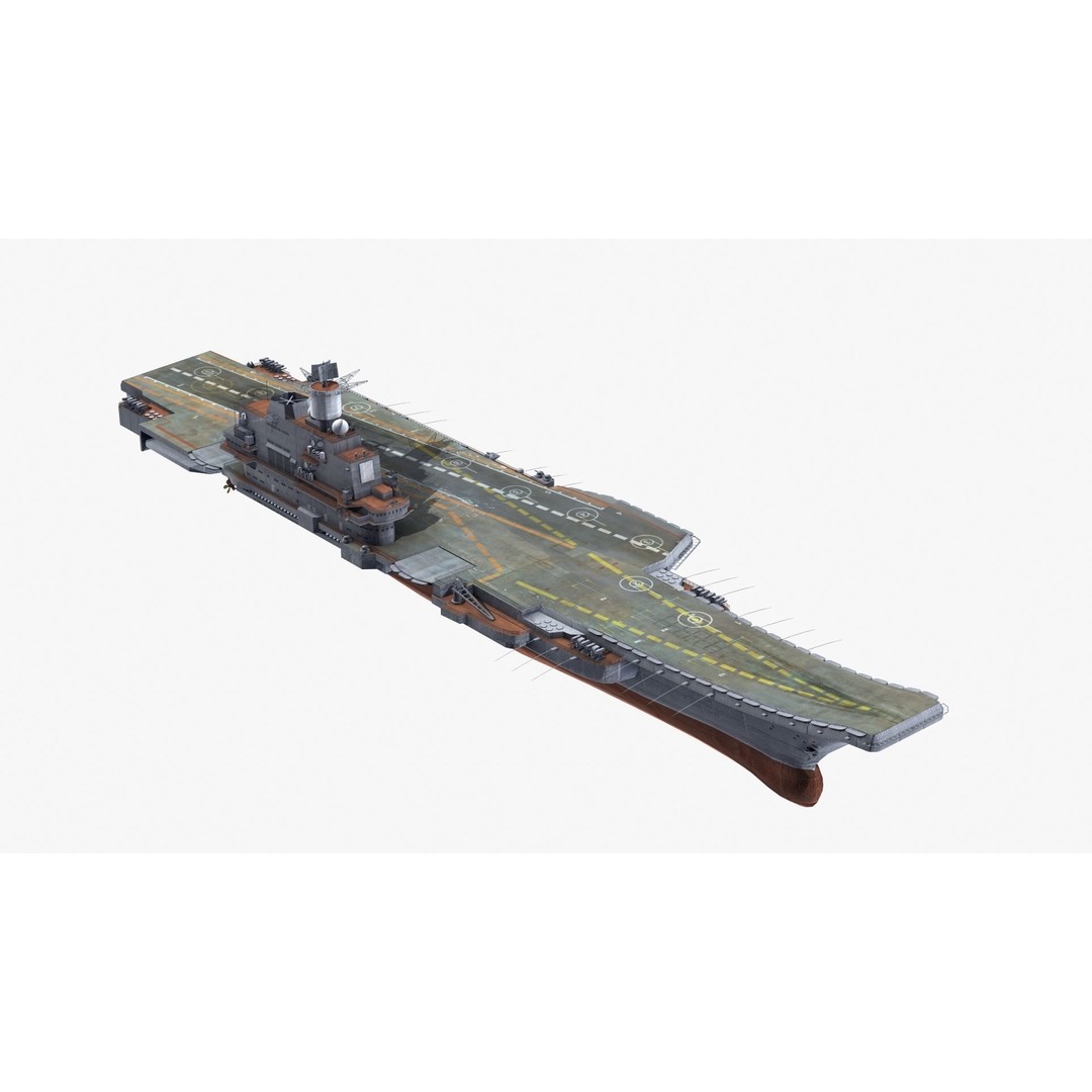 Admiral Kuznetsov Aircraft Carrier 3D Model – PBR Game Asset, FBX, OBJ - View 26