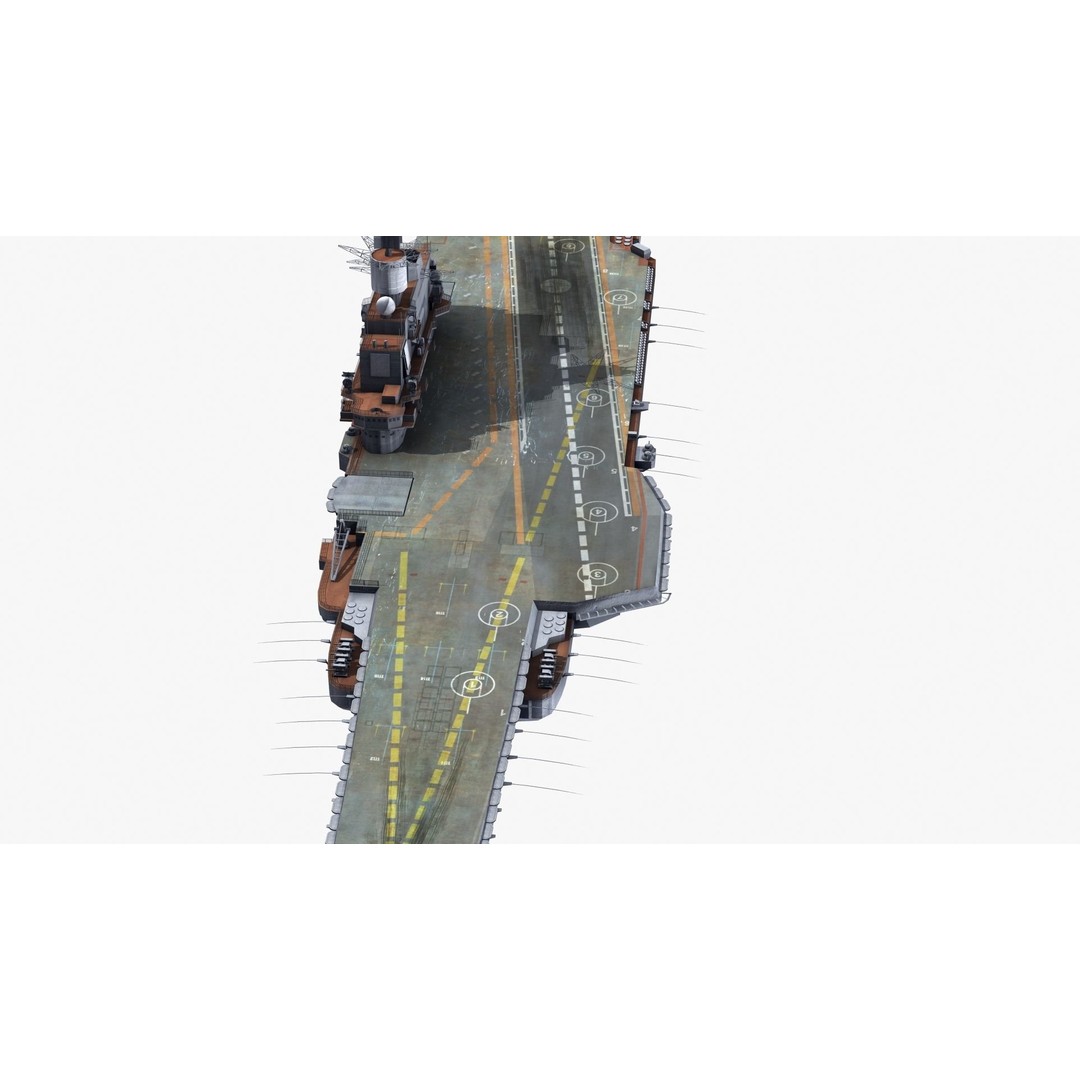 Admiral Kuznetsov Aircraft Carrier 3D Model – PBR Game Asset, FBX, OBJ - View 27