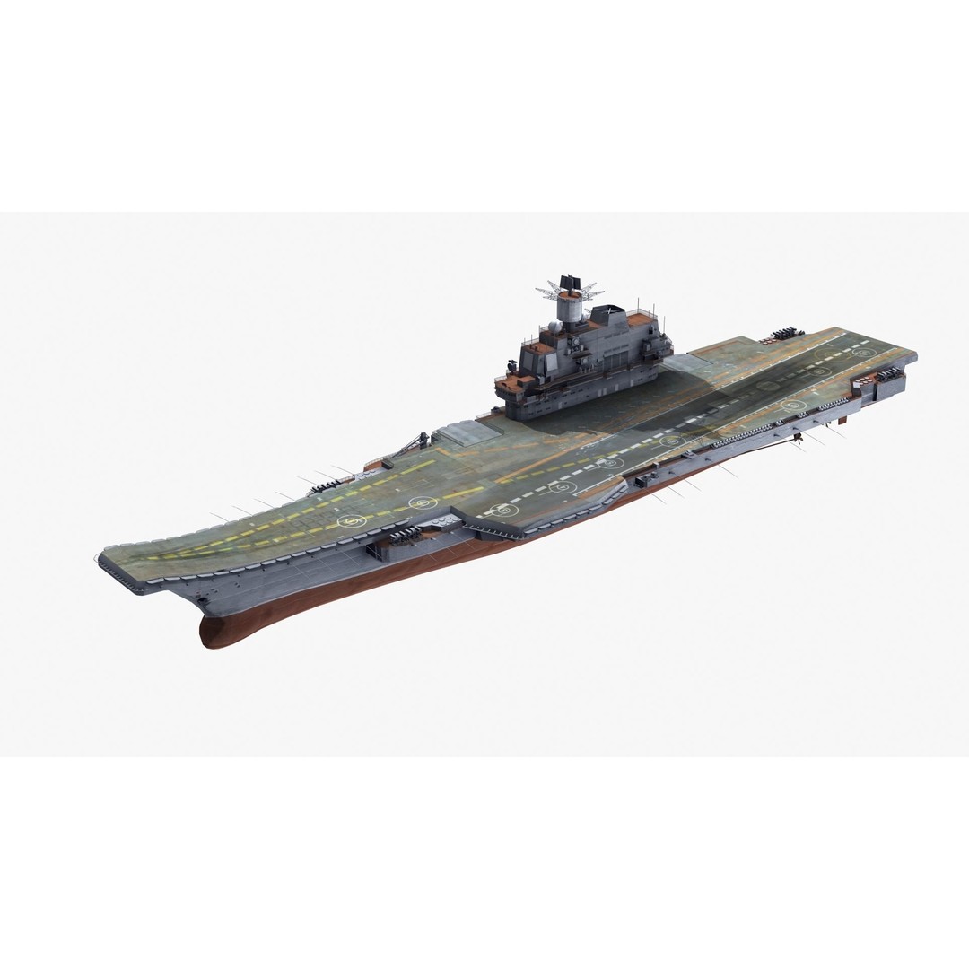 Admiral Kuznetsov Aircraft Carrier 3D Model – PBR Game Asset, FBX, OBJ - View 28