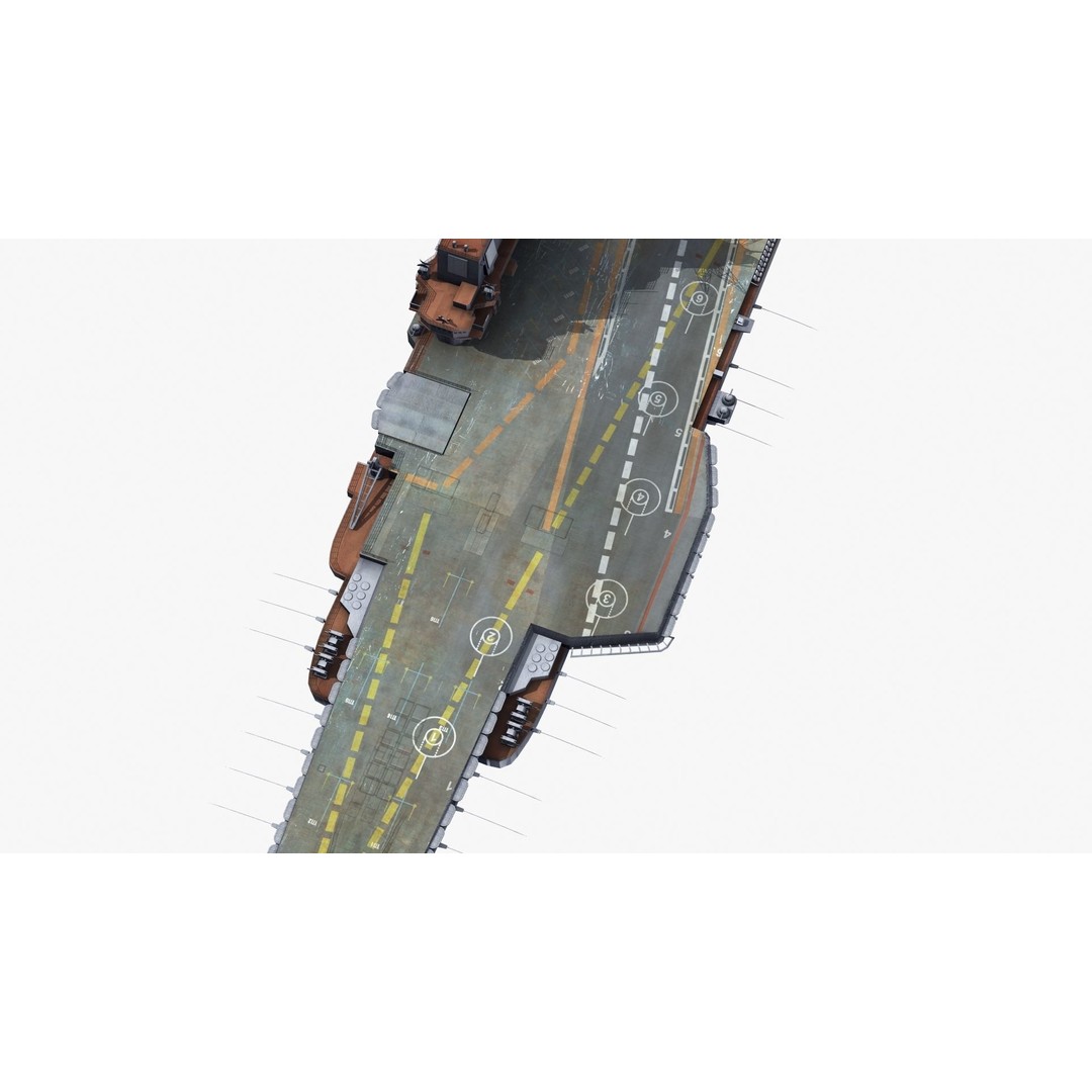 Admiral Kuznetsov Aircraft Carrier 3D Model – PBR Game Asset, FBX, OBJ - View 29