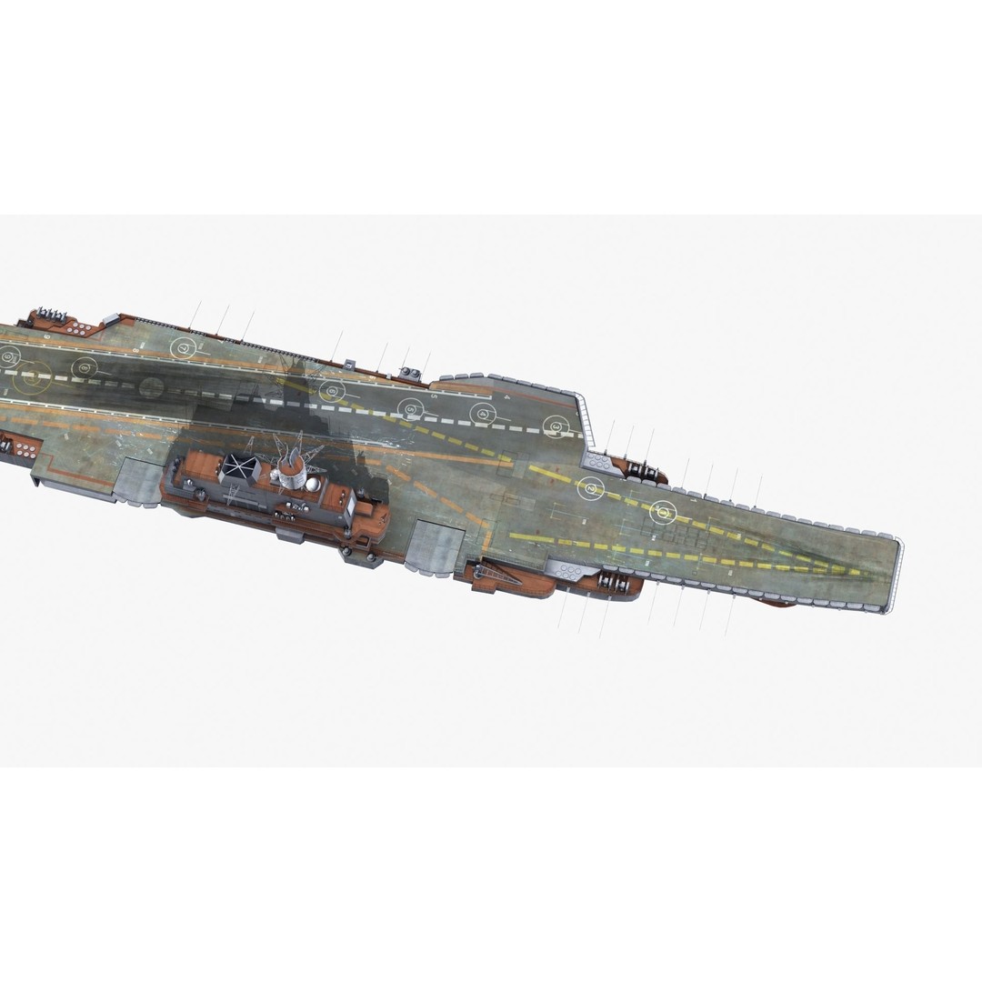 Admiral Kuznetsov Aircraft Carrier 3D Model – PBR Game Asset, FBX, OBJ - View 30