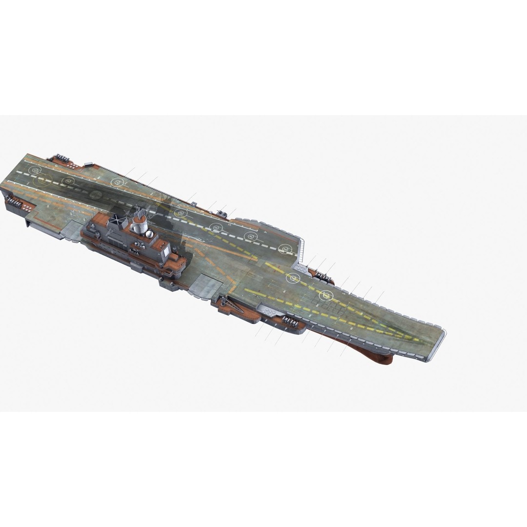 Admiral Kuznetsov Aircraft Carrier 3D Model – PBR Game Asset, FBX, OBJ - View 31