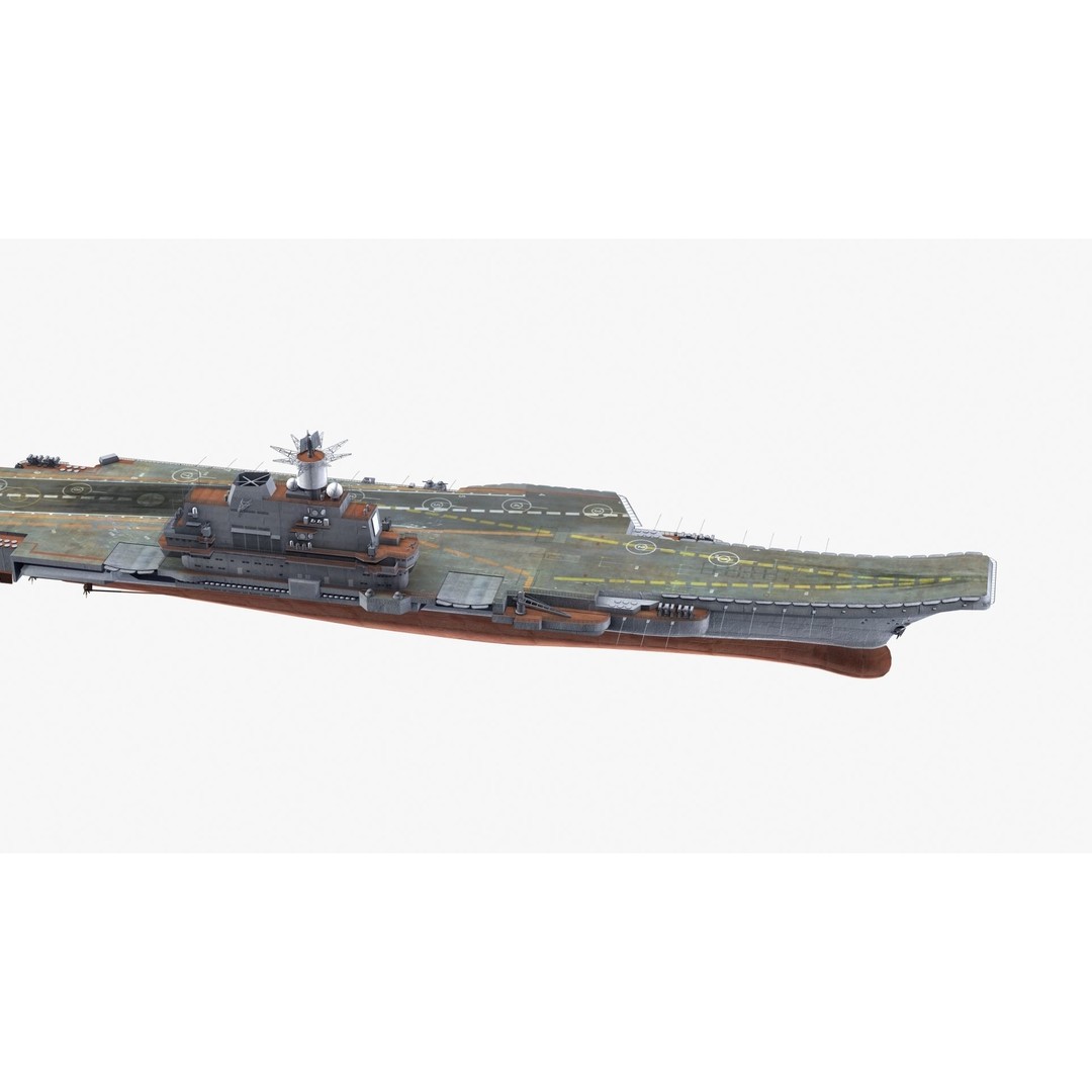 Admiral Kuznetsov Aircraft Carrier 3D Model – PBR Game Asset, FBX, OBJ - View 33