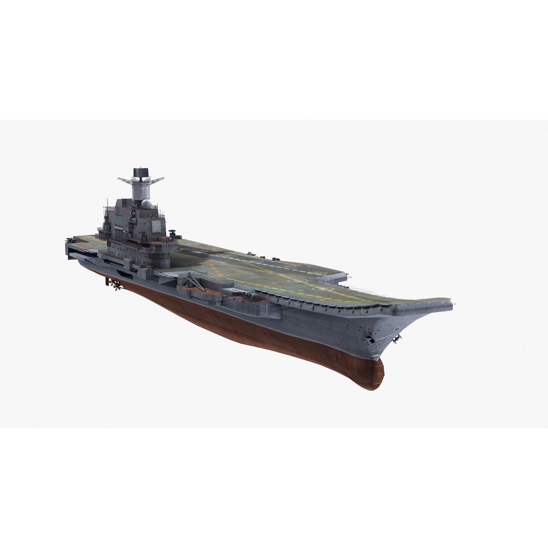 Admiral Kuznetsov Aircraft Carrier 3D Model – PBR Game Asset, FBX, OBJ - View 34