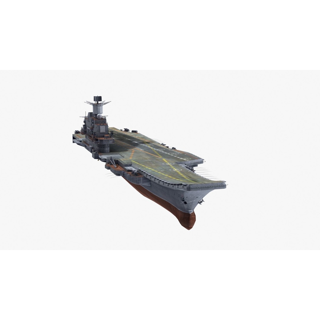 Admiral Kuznetsov Aircraft Carrier 3D Model – PBR Game Asset, FBX, OBJ - View 35