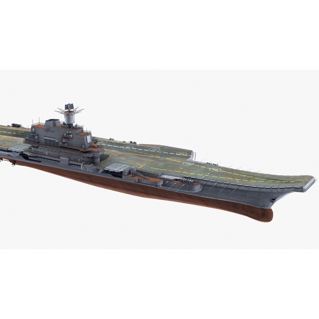 Admiral Kuznetsov Aircraft Carrier 3D Model – PBR Game Asset, FBX, OBJ - View 36