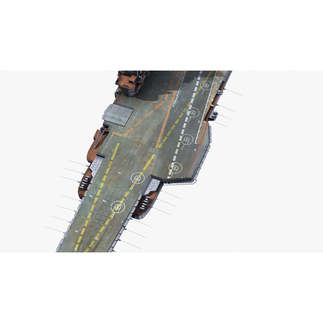 Admiral Kuznetsov Aircraft Carrier 3D Model – PBR Game Asset, FBX, OBJ - View 38