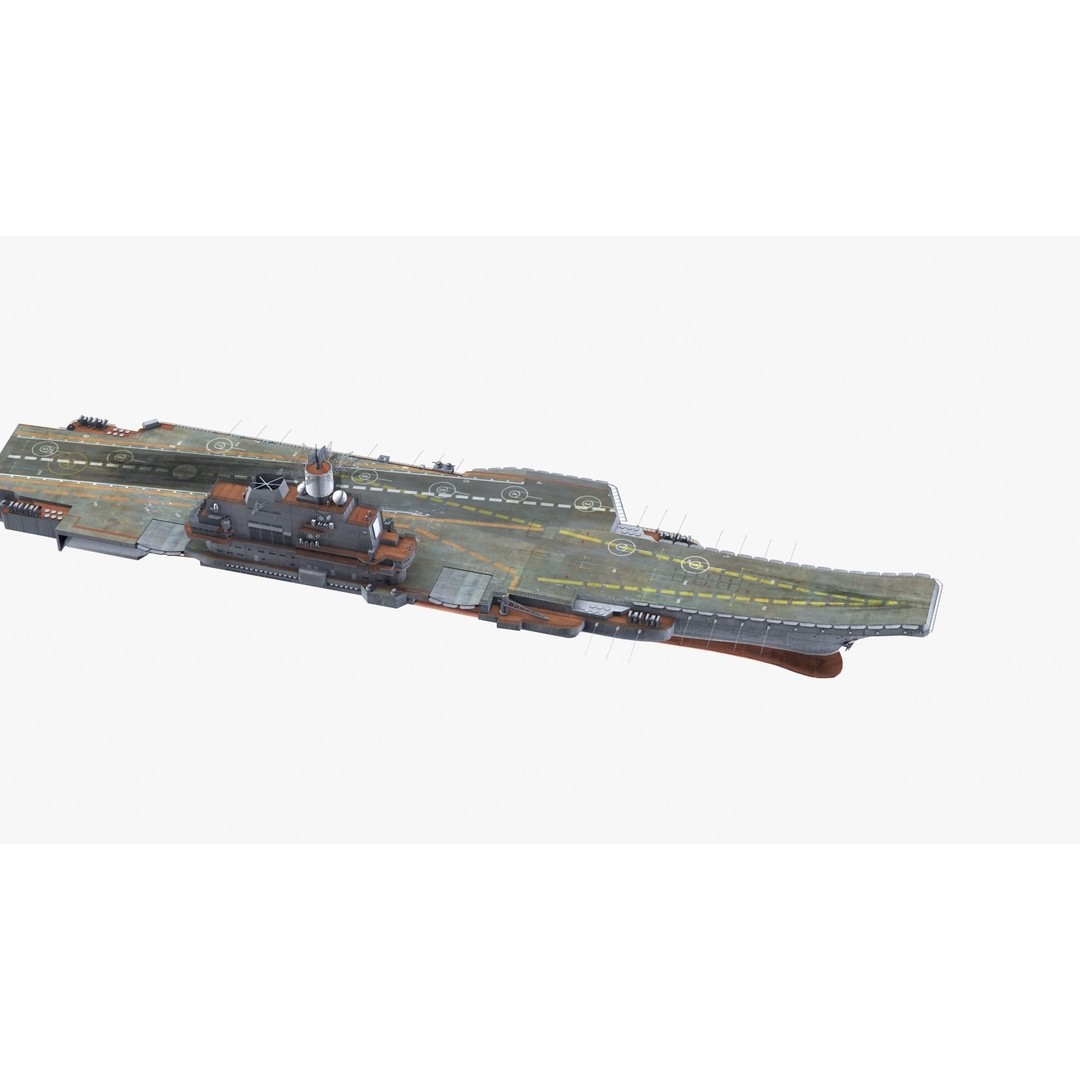 Admiral Kuznetsov Aircraft Carrier 3D Model – PBR Game Asset, FBX, OBJ - View 39