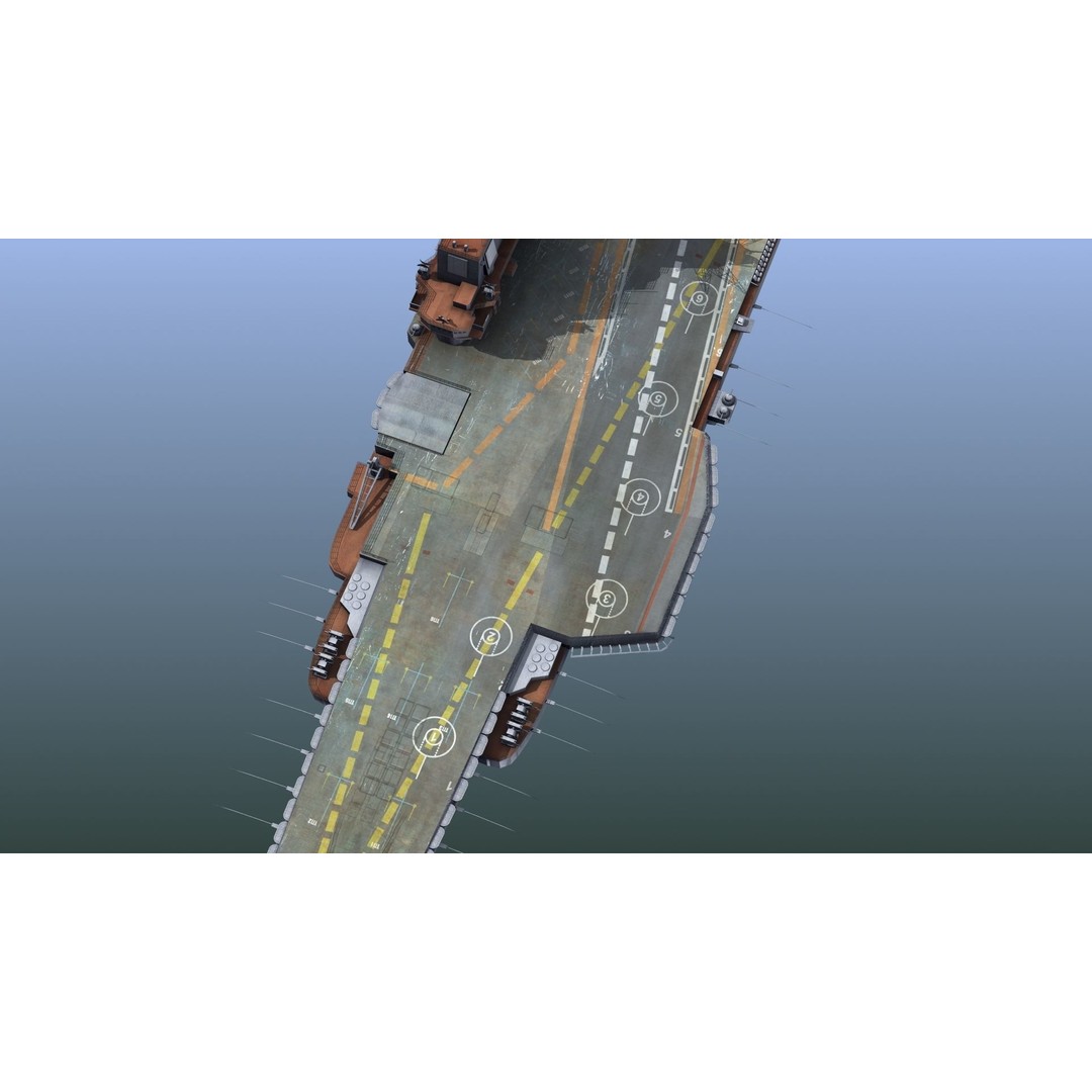 Admiral Kuznetsov Aircraft Carrier 3D Model – PBR Game Asset, FBX, OBJ - View 4