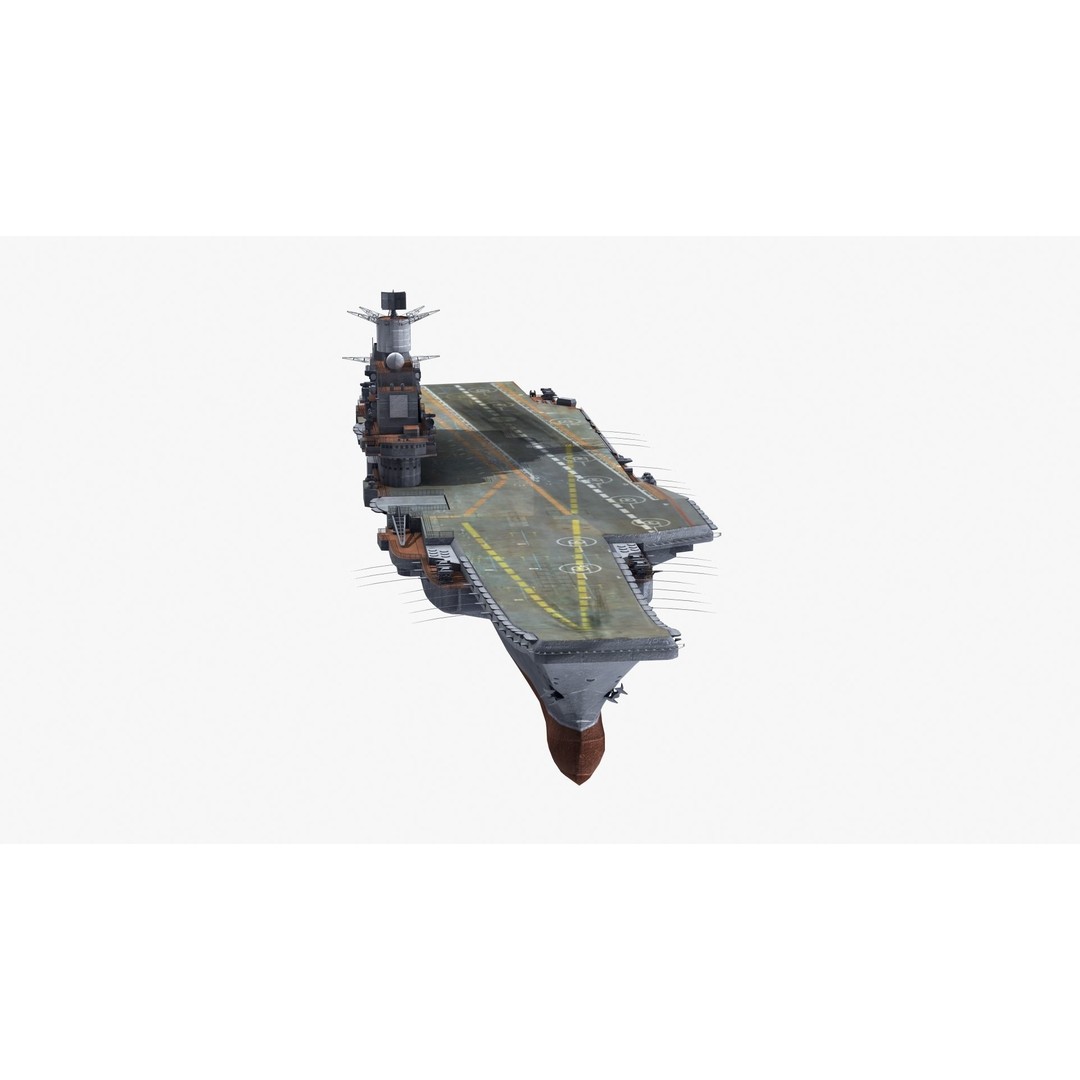 Admiral Kuznetsov Aircraft Carrier 3D Model – PBR Game Asset, FBX, OBJ - View 40
