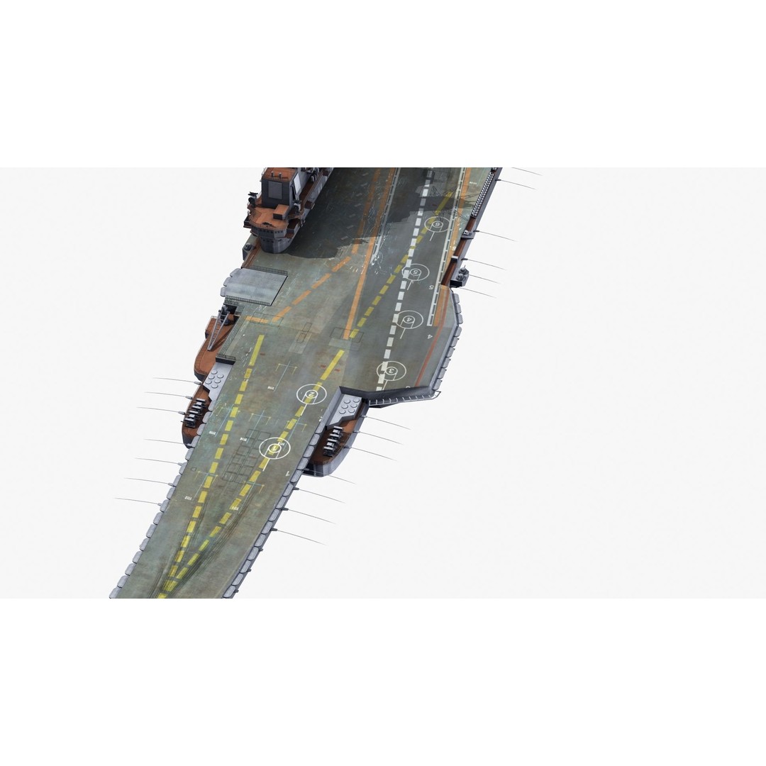 Admiral Kuznetsov Aircraft Carrier 3D Model – PBR Game Asset, FBX, OBJ - View 43