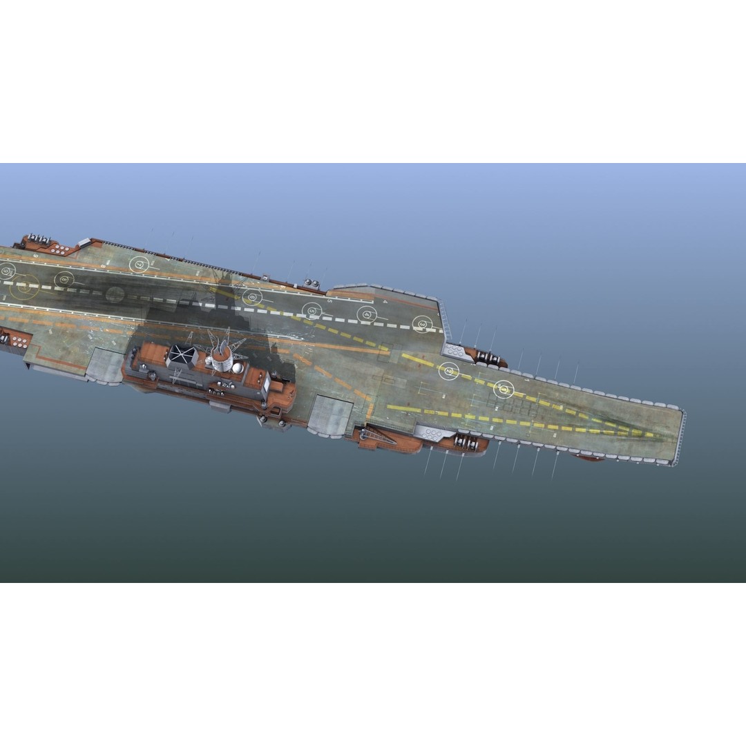 Admiral Kuznetsov Aircraft Carrier 3D Model – PBR Game Asset, FBX, OBJ - View 5