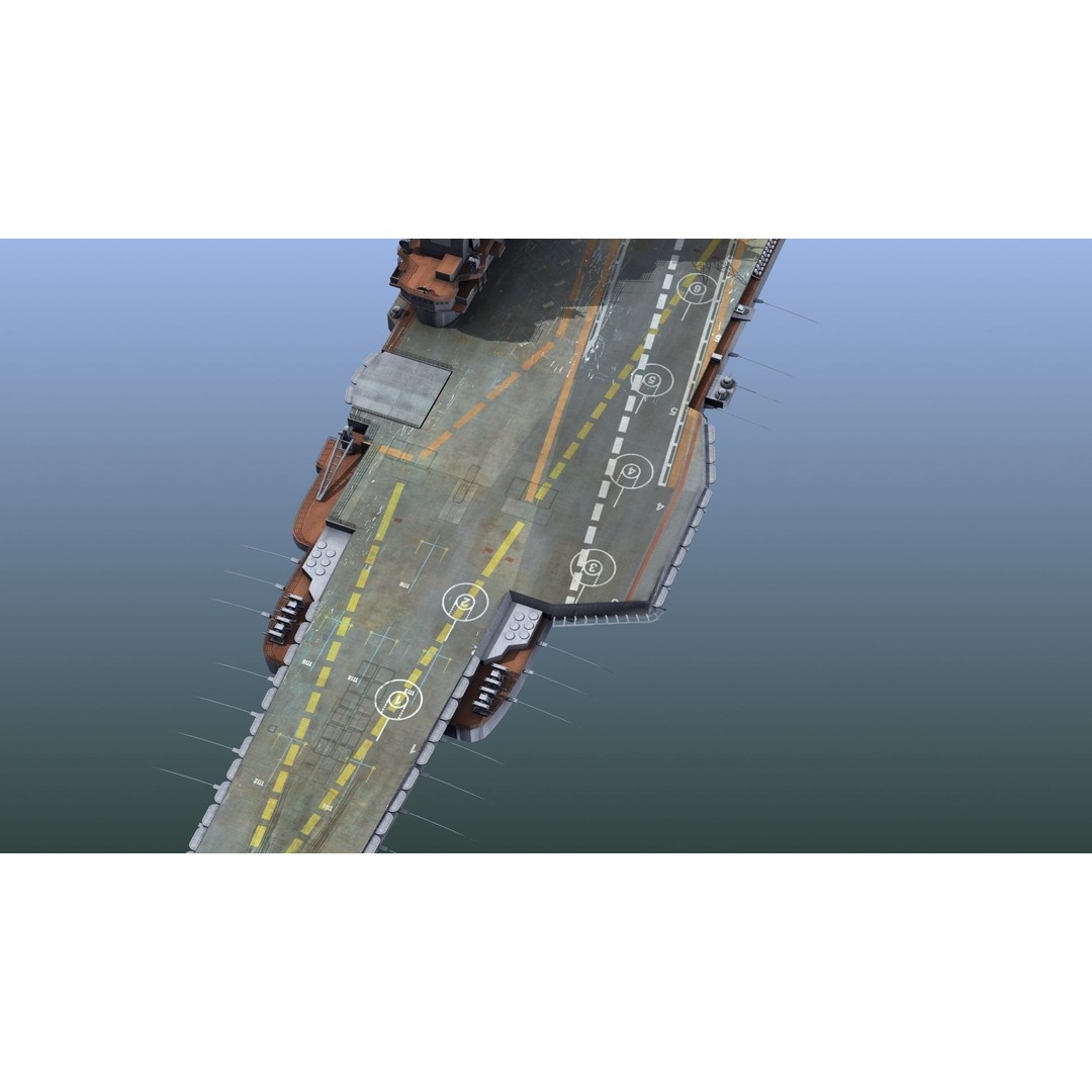 Admiral Kuznetsov Aircraft Carrier 3D Model – PBR Game Asset, FBX, OBJ - View 6