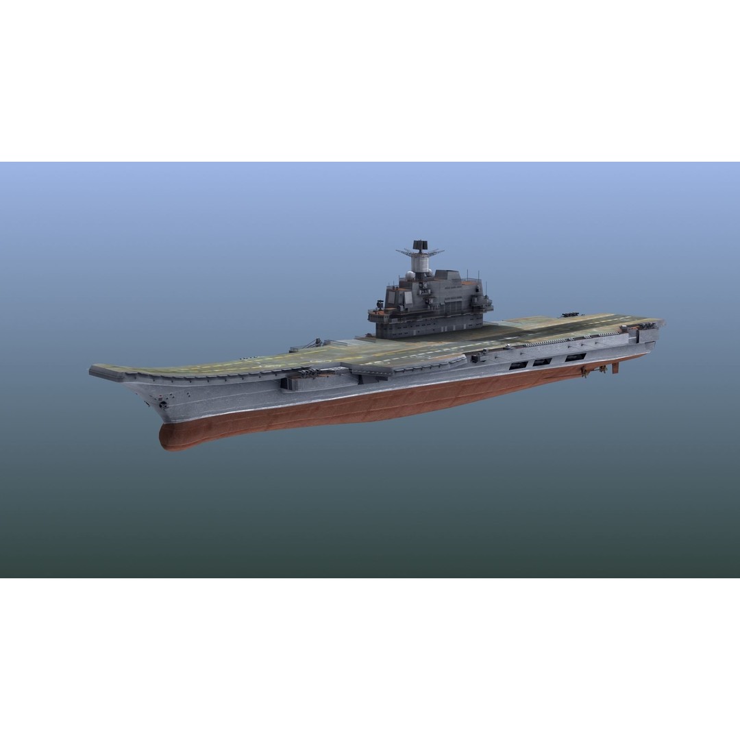 Admiral Kuznetsov Aircraft Carrier 3D Model – PBR Game Asset, FBX, OBJ - View 7