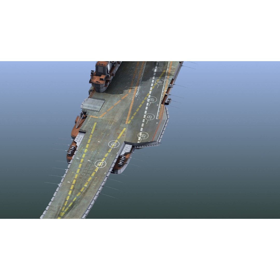 Admiral Kuznetsov Aircraft Carrier 3D Model – PBR Game Asset, FBX, OBJ - View 8