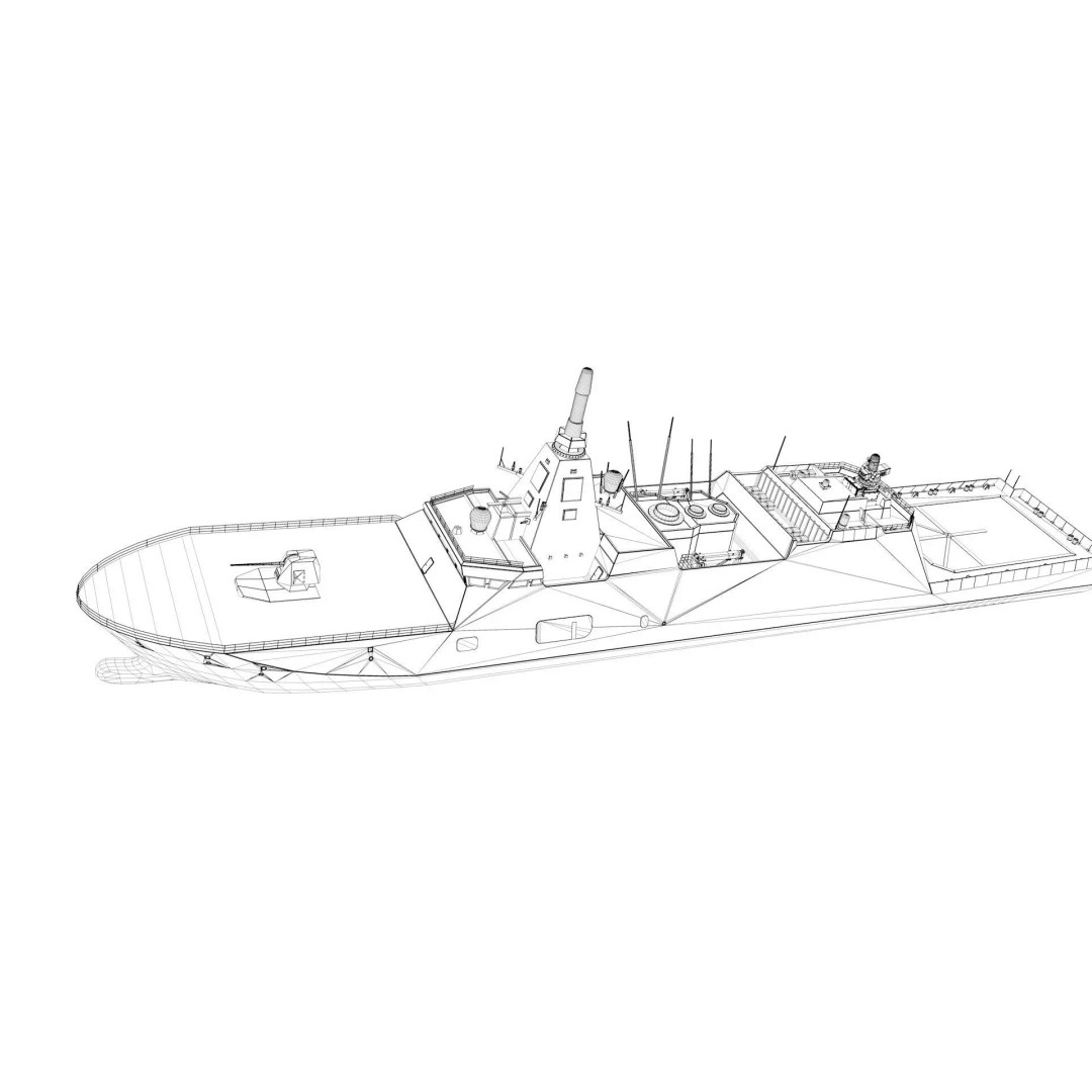 Mogami-class Frigate 3D Model – High Poly Game Asset, FBX, OBJ