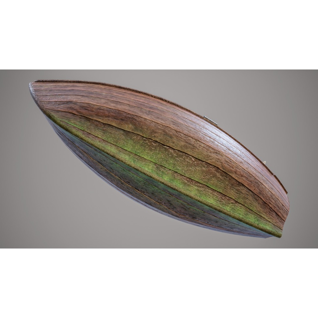 Old Wooden Boat 3D Model – Low Poly PBR Game Asset, FBX, Blender - View 16