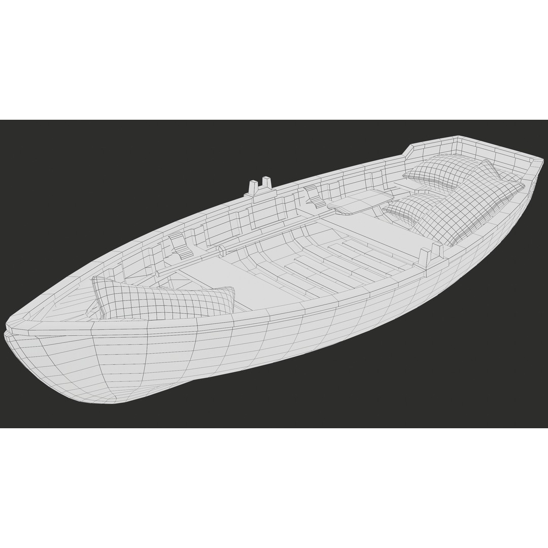 Old Wooden Boat 3D Model – Low Poly PBR Game Asset, FBX, Blender - View 18