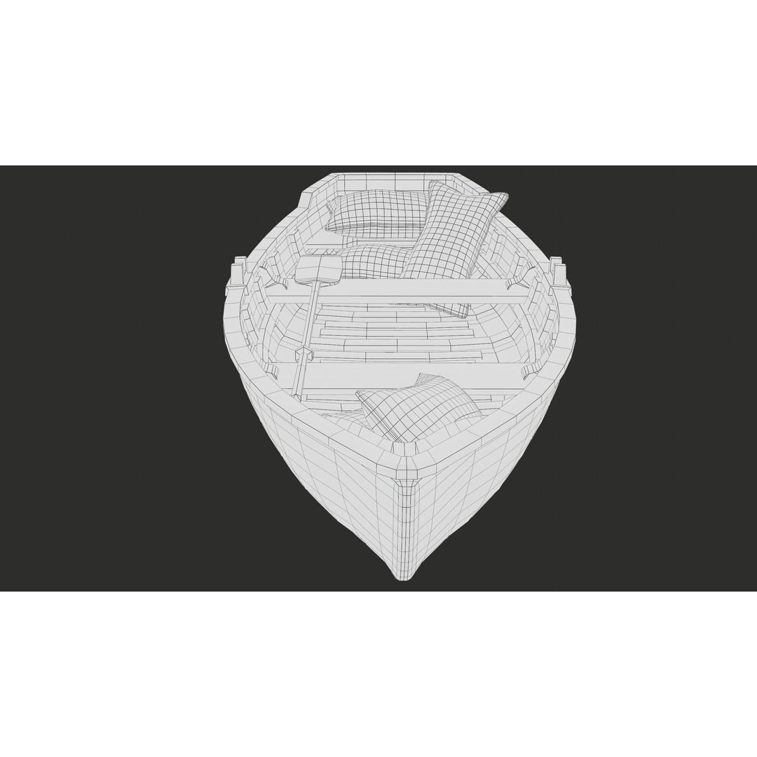 Old Wooden Boat 3D Model – Low Poly PBR Game Asset, FBX, Blender - View 19