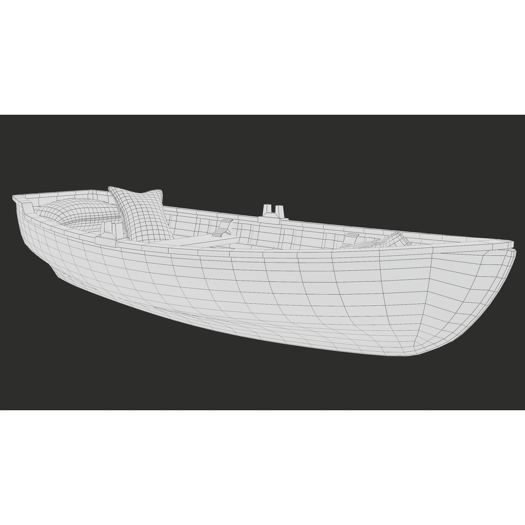 Old Wooden Boat 3D Model – Low Poly PBR Game Asset, FBX, Blender - View 20