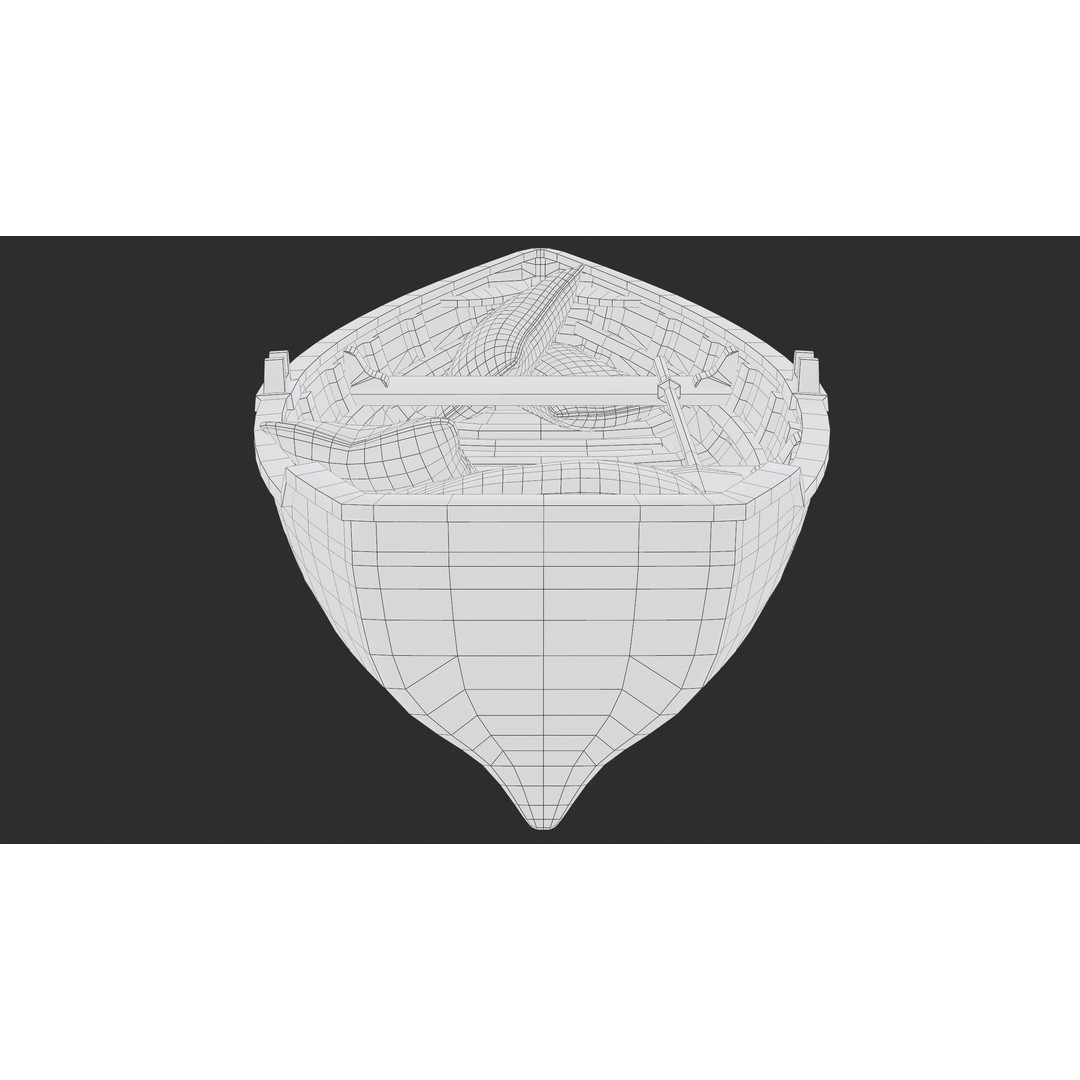 Old Wooden Boat 3D Model – Low Poly PBR Game Asset, FBX, Blender - View 23