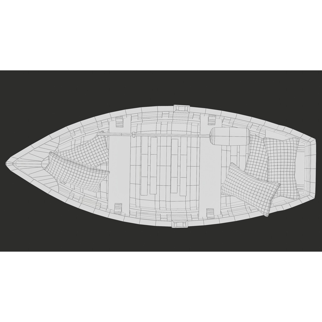 Old Wooden Boat 3D Model – Low Poly PBR Game Asset, FBX, Blender - View 26