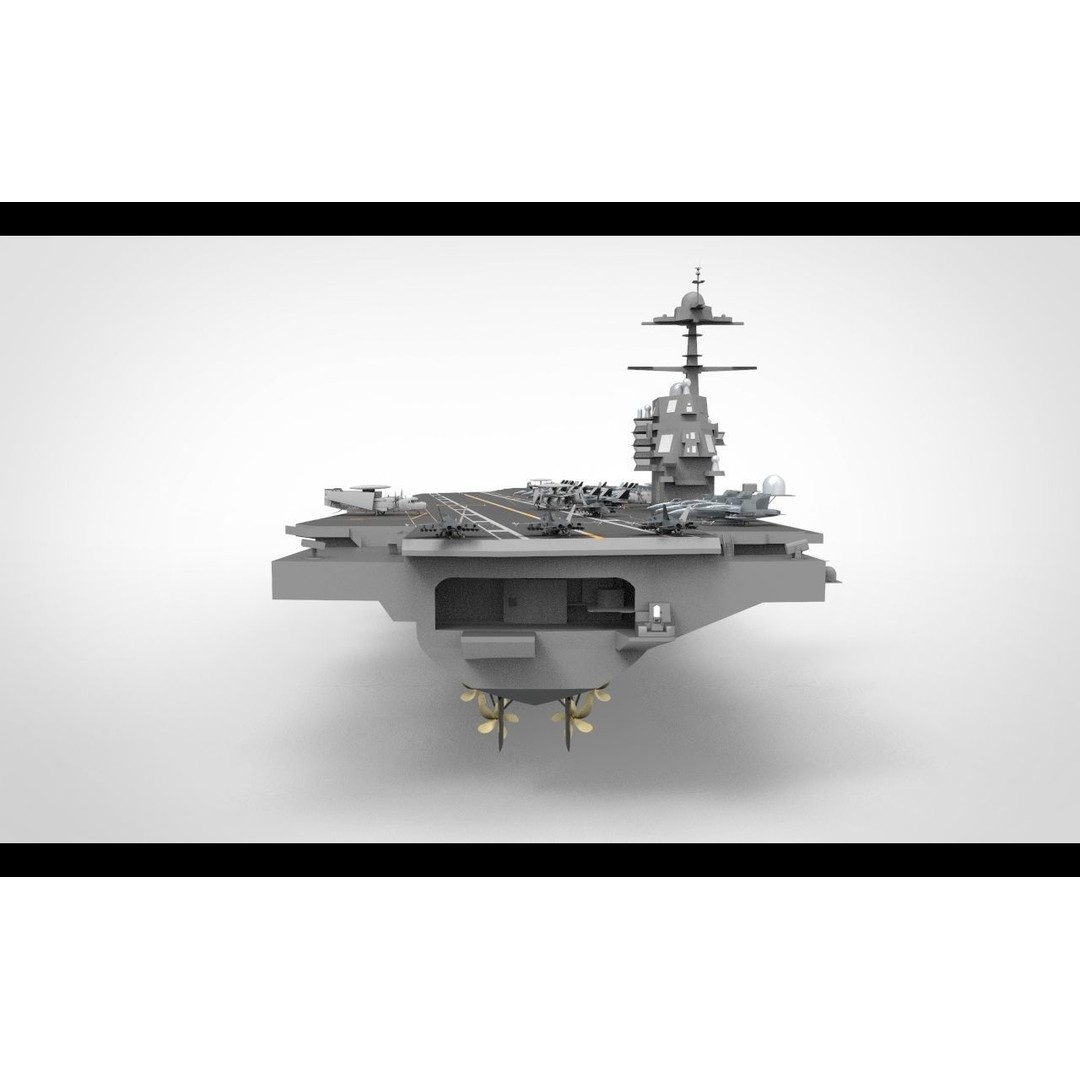 USS Gerald R. Ford CVN 78 3D Model – High Poly Military Watercraft, FBX, Blender - View 11