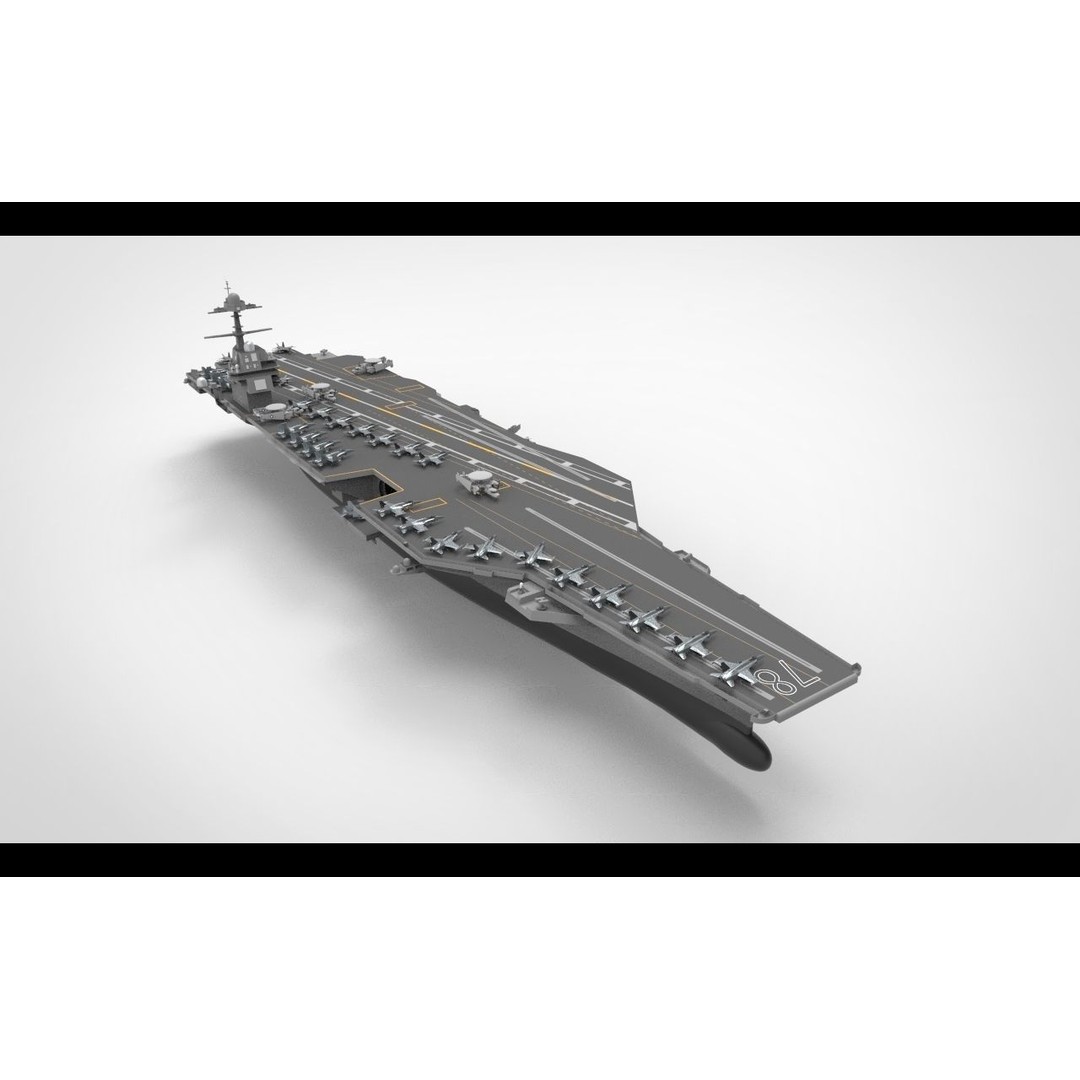 USS Gerald R. Ford CVN 78 3D Model – High Poly Military Watercraft, FBX, Blender - View 4