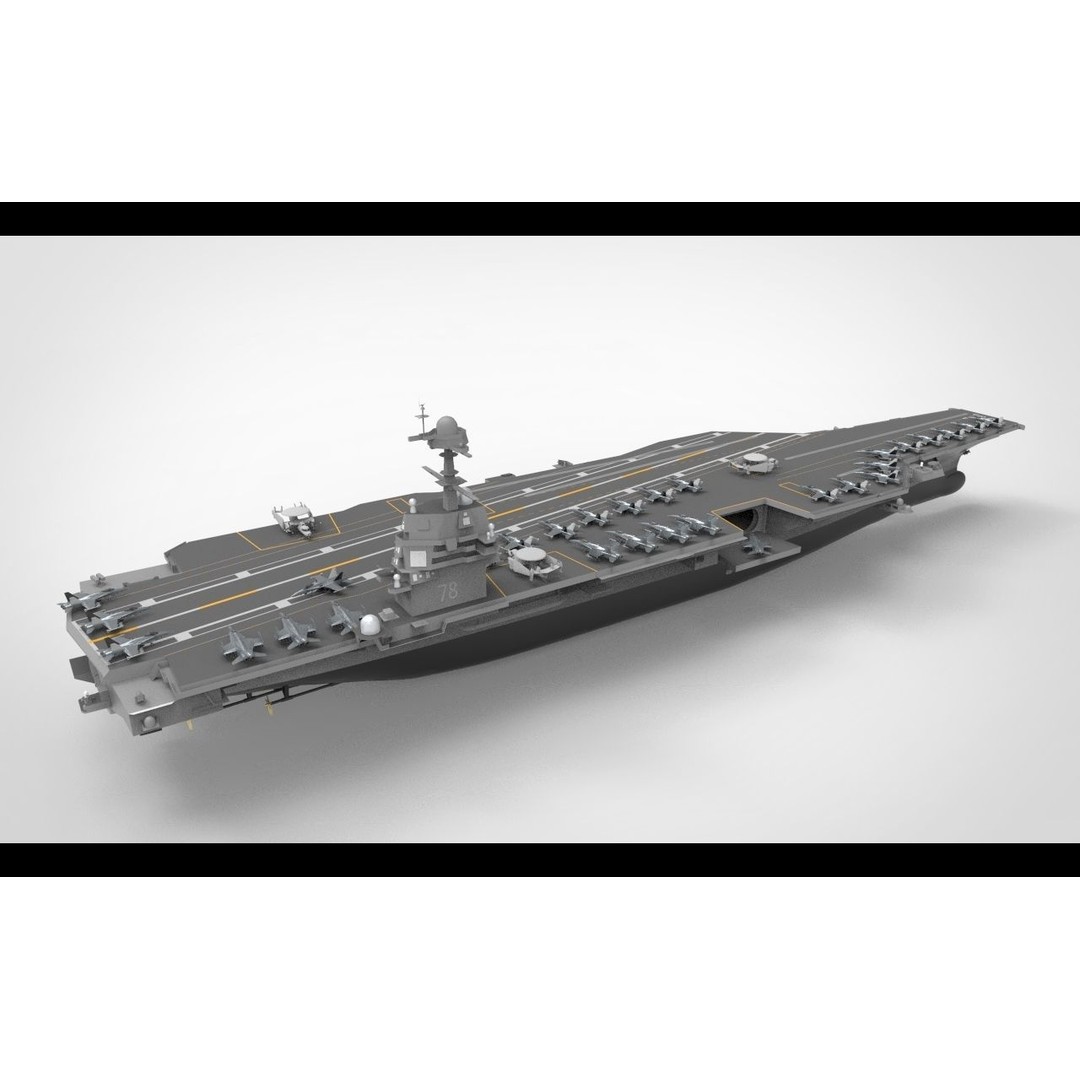 USS Gerald R. Ford CVN 78 3D Model – High Poly Military Watercraft, FBX, Blender - View 5