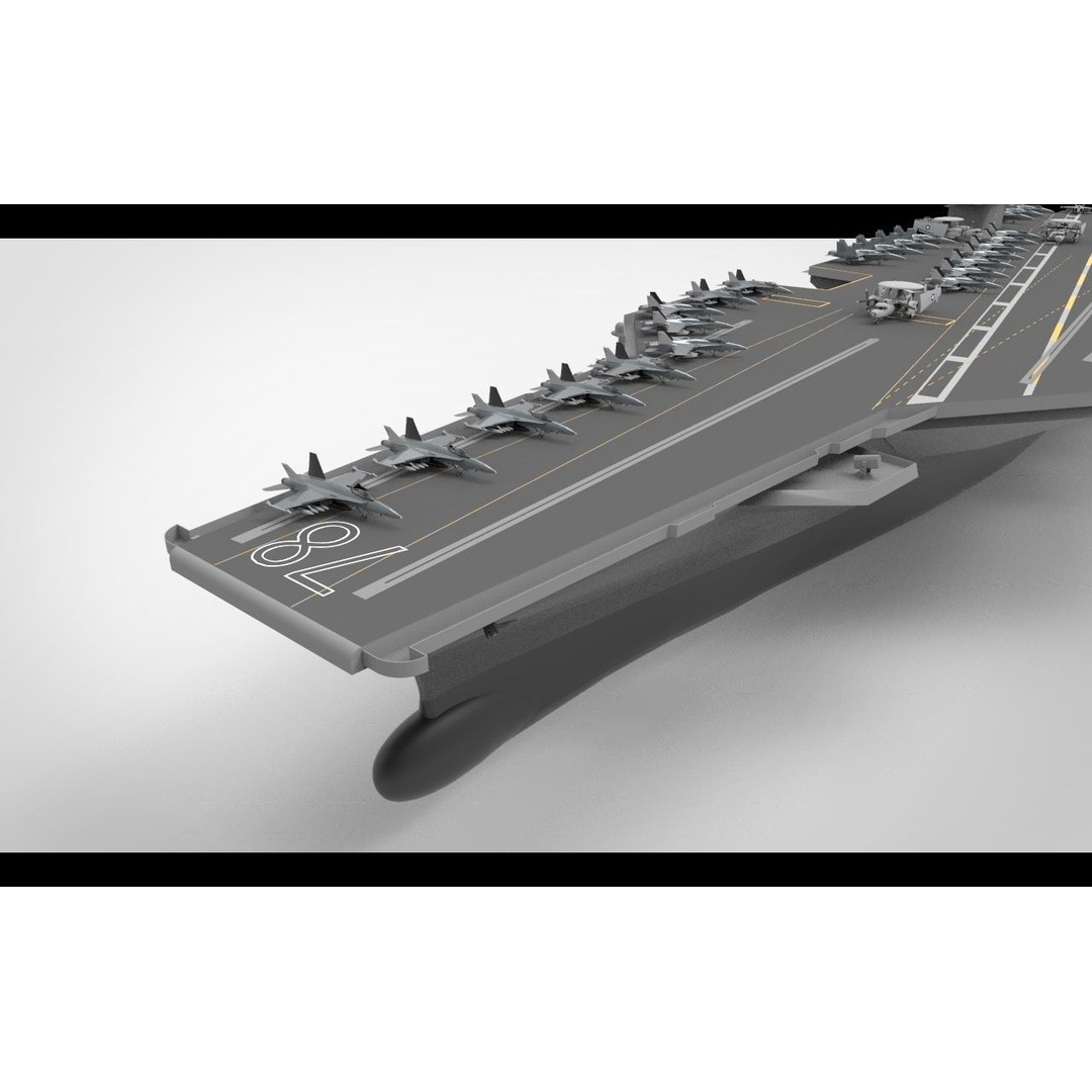 USS Gerald R. Ford CVN 78 3D Model – High Poly Military Watercraft, FBX, Blender - View 6