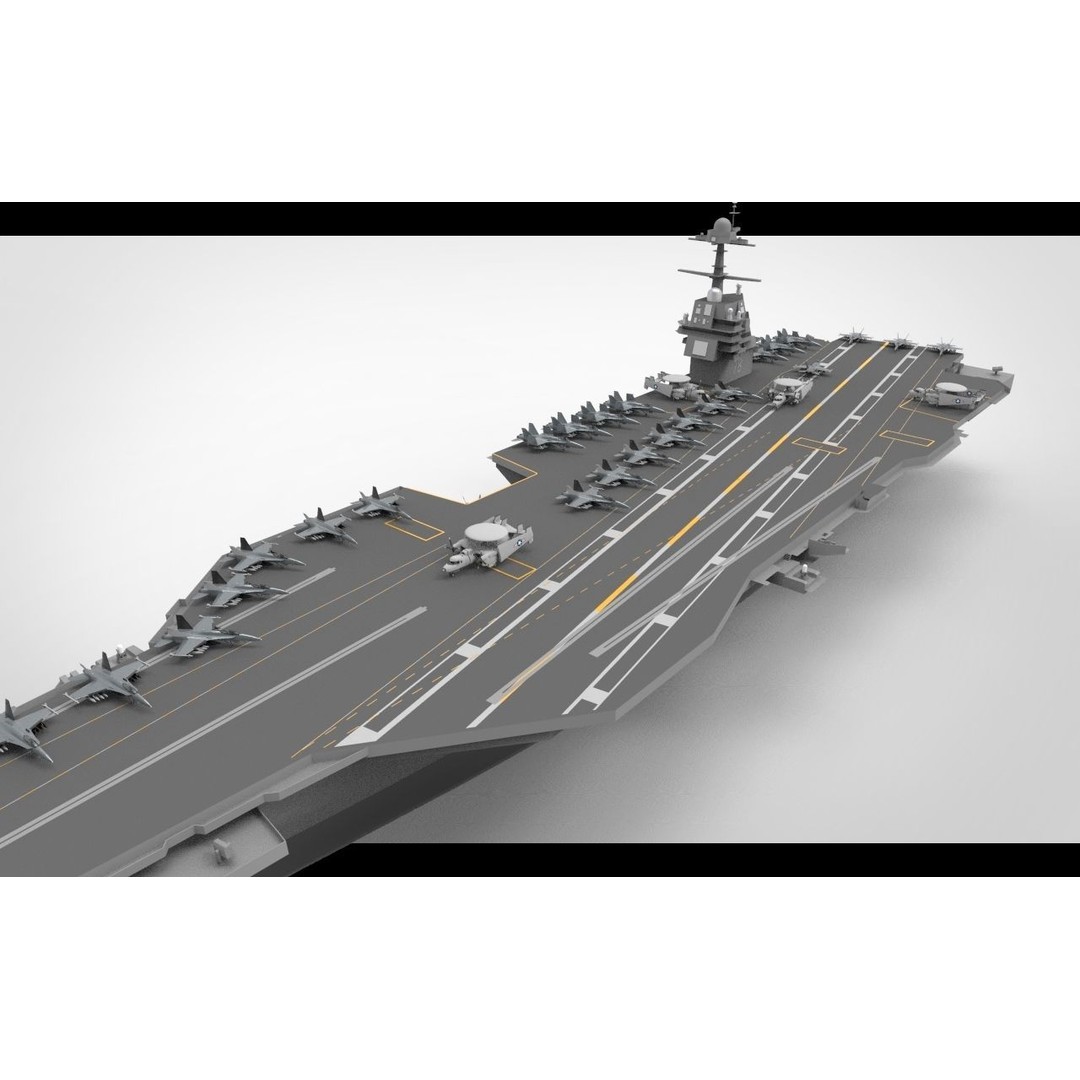 USS Gerald R. Ford CVN 78 3D Model – High Poly Military Watercraft, FBX, Blender - View 7