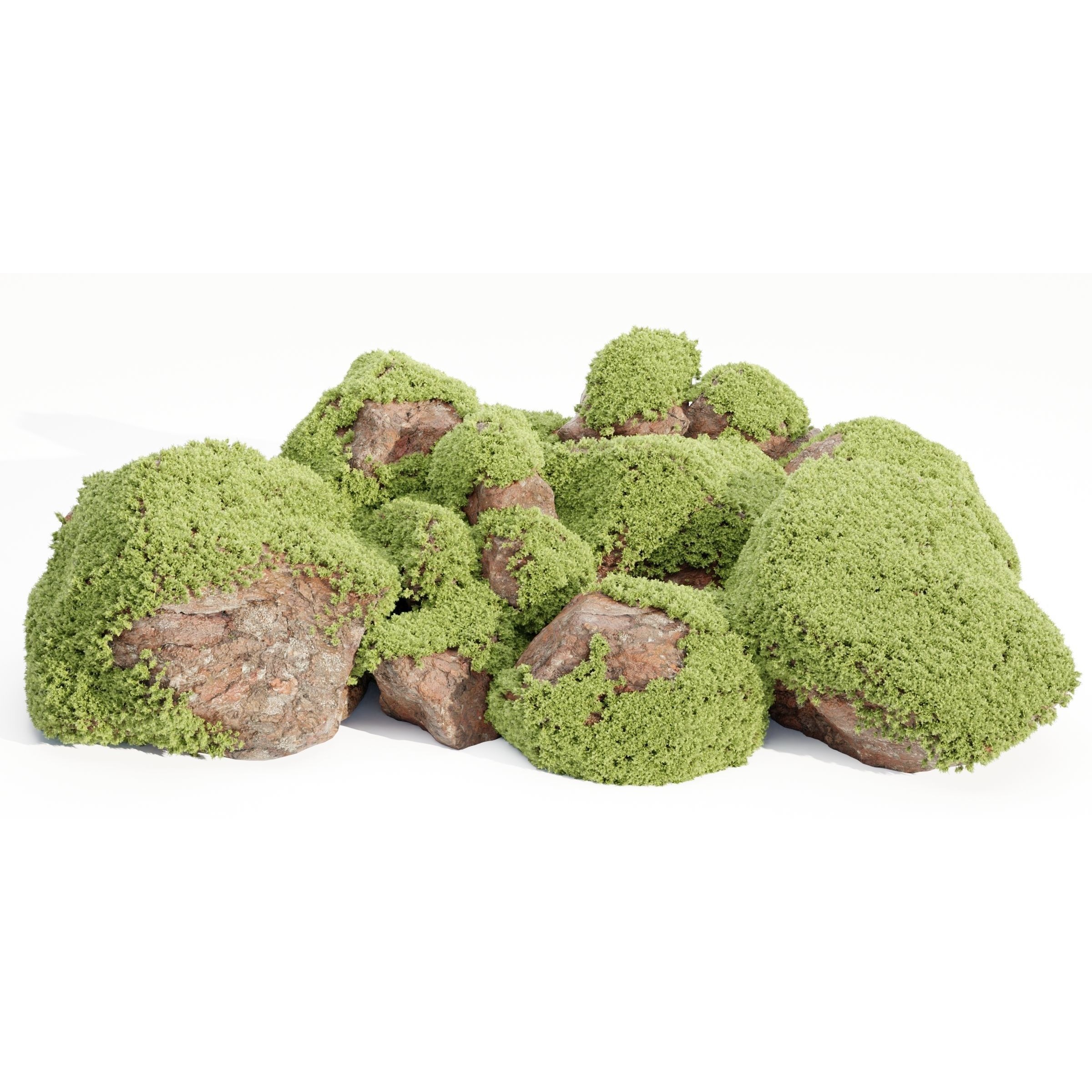 Mossy Rocks Garden Collection - Game-Ready 3D Model - View 11