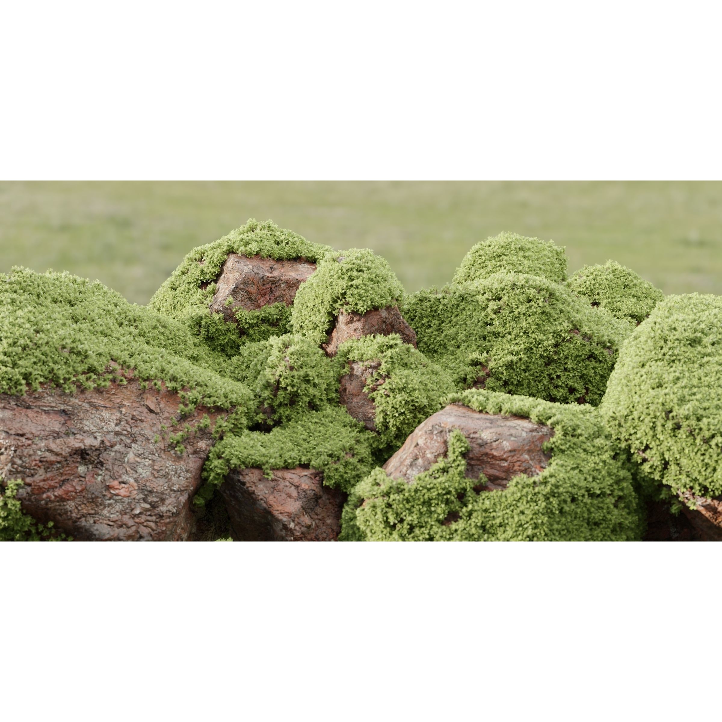 Mossy Rocks Garden Collection - Game-Ready 3D Model - View 4