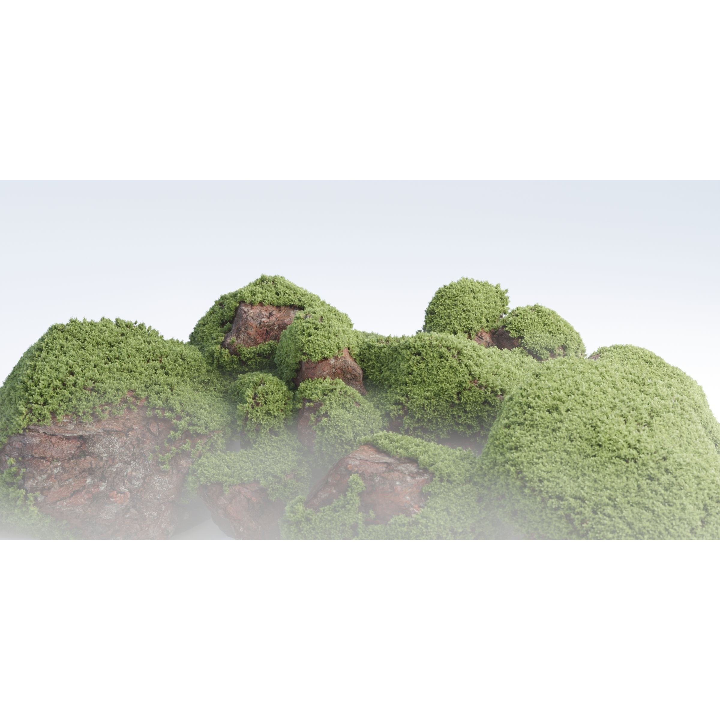 Mossy Rocks Garden Collection - Game-Ready 3D Model - View 9