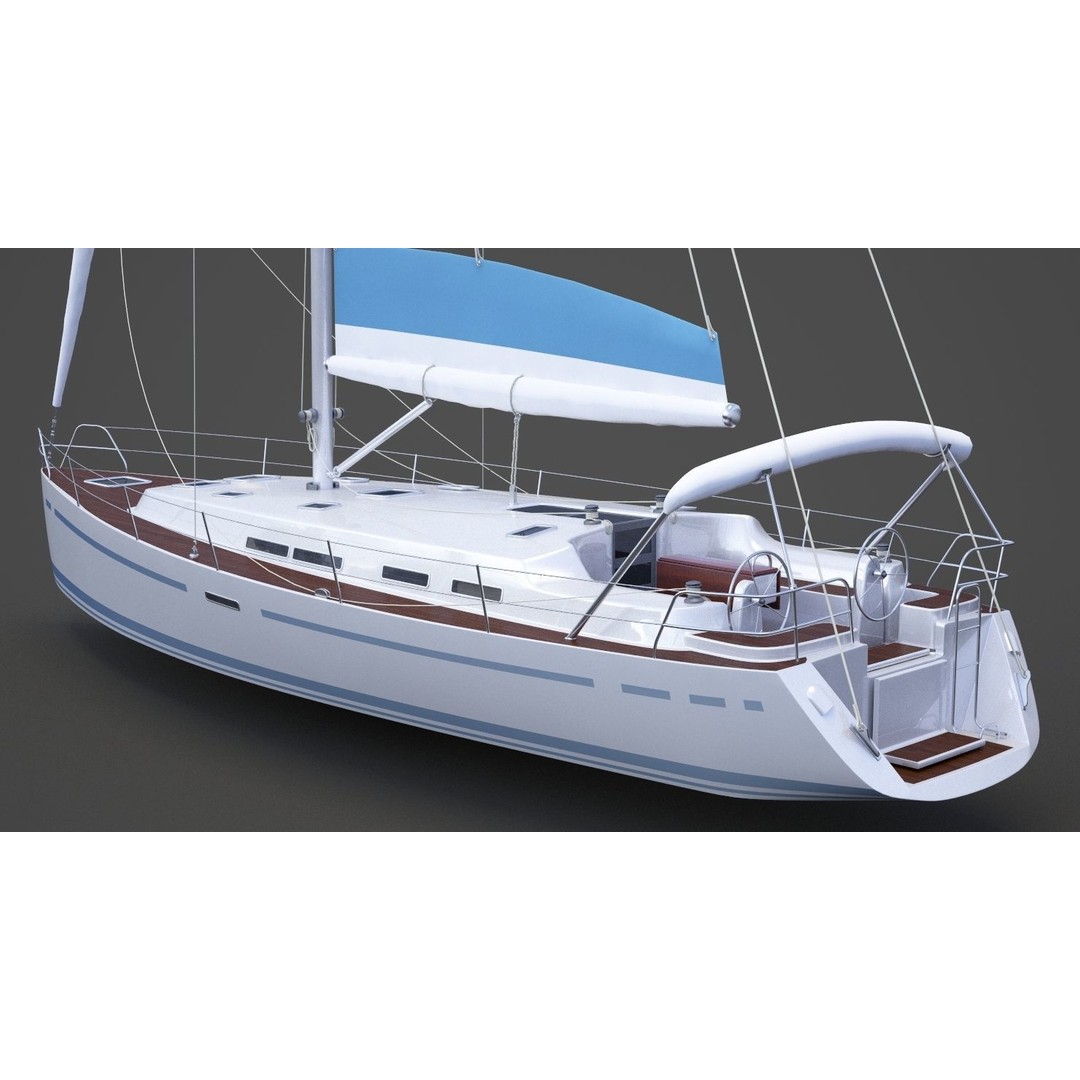 Photorealistic Yacht 3D Model – Luxury Vessel, FBX, OBJ, Animation Ready - View 10