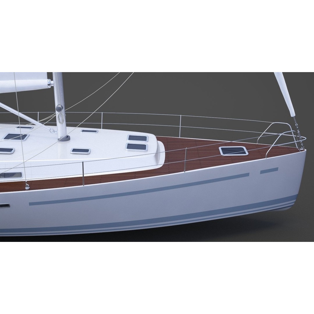 Photorealistic Yacht 3D Model – Luxury Vessel, FBX, OBJ, Animation Ready - View 13