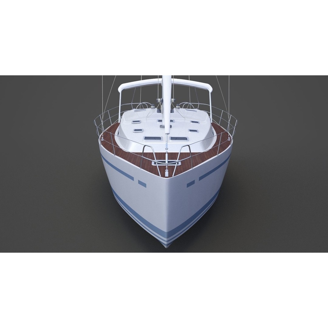 Photorealistic Yacht 3D Model – Luxury Vessel, FBX, OBJ, Animation Ready - View 5