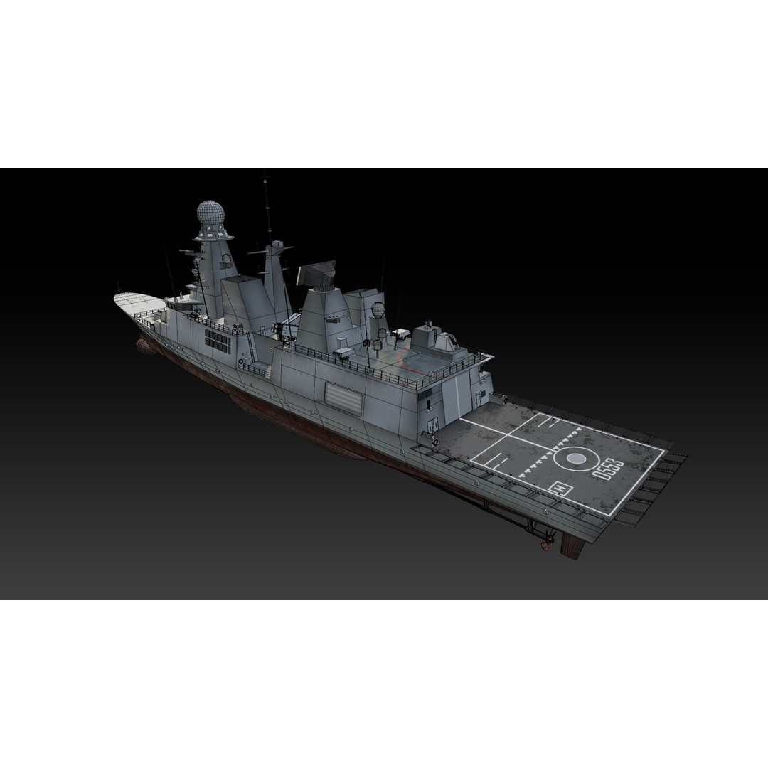 Horizon Class Destroyer 3D Model – Low Poly Game Ready Asset, FBX, OBJ