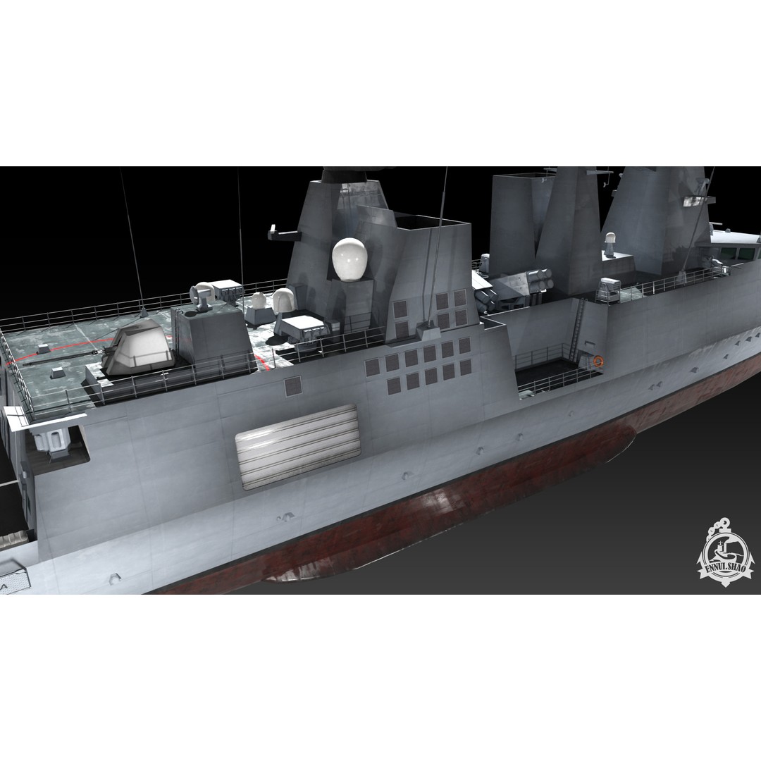 Horizon Class Destroyer 3D Model – Low Poly Game Ready Asset, FBX, OBJ - View 10
