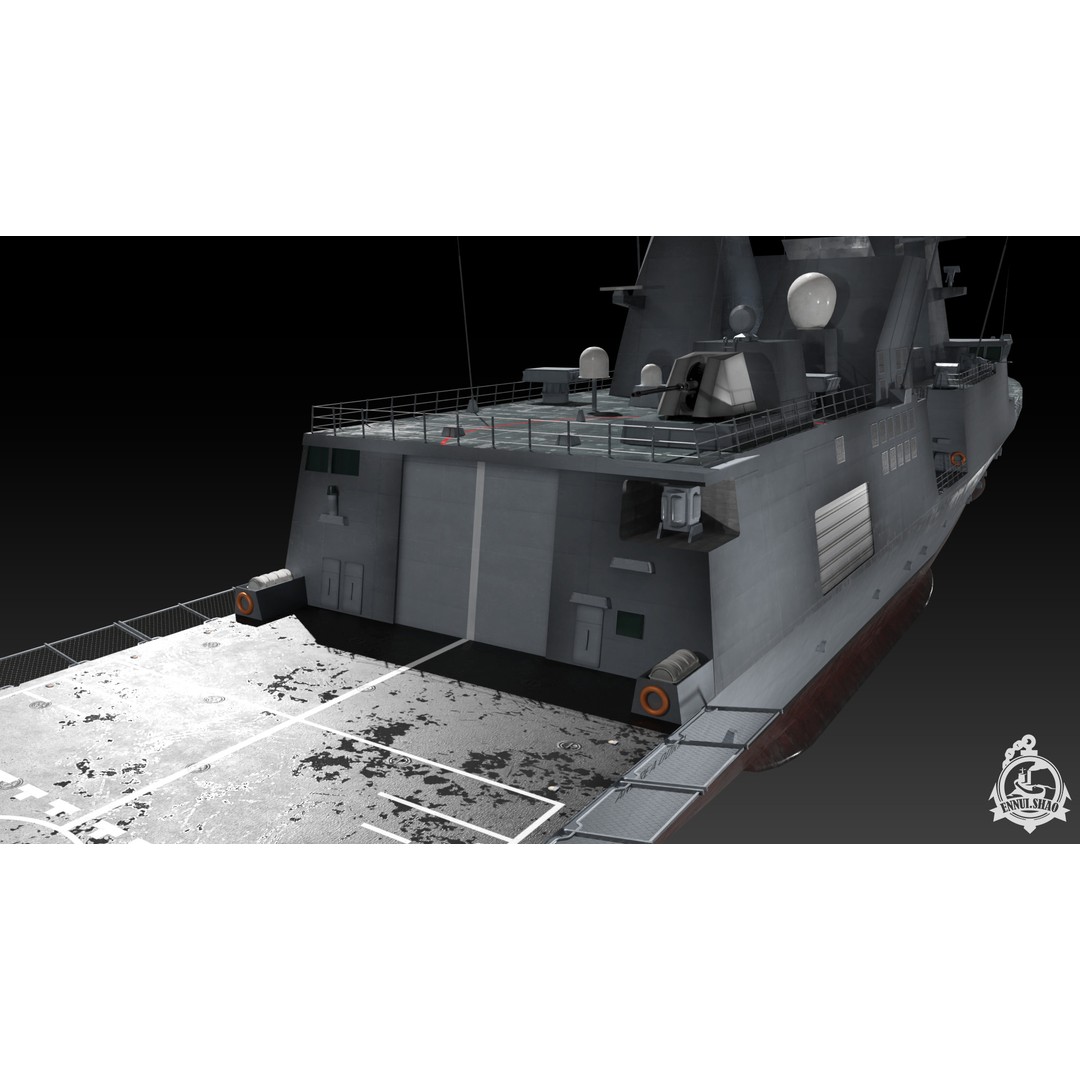 Horizon Class Destroyer 3D Model – Low Poly Game Ready Asset, FBX, OBJ - View 11