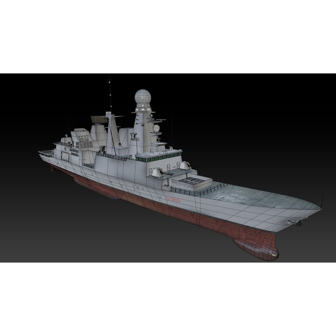 Horizon Class Destroyer 3D Model – Low Poly Game Ready Asset, FBX, OBJ - View 15