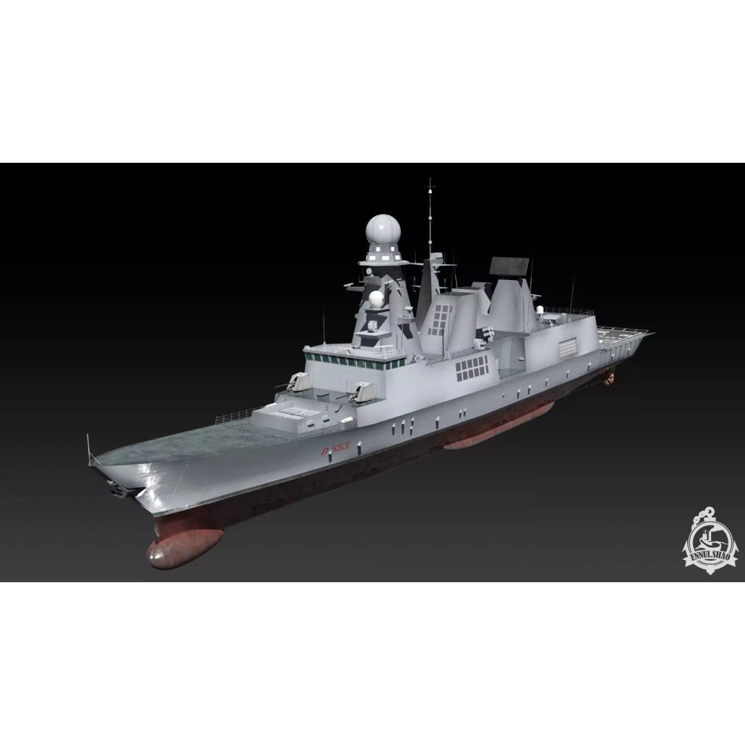 Horizon Class Destroyer 3D Model – Low Poly Game Ready Asset, FBX, OBJ - View 2