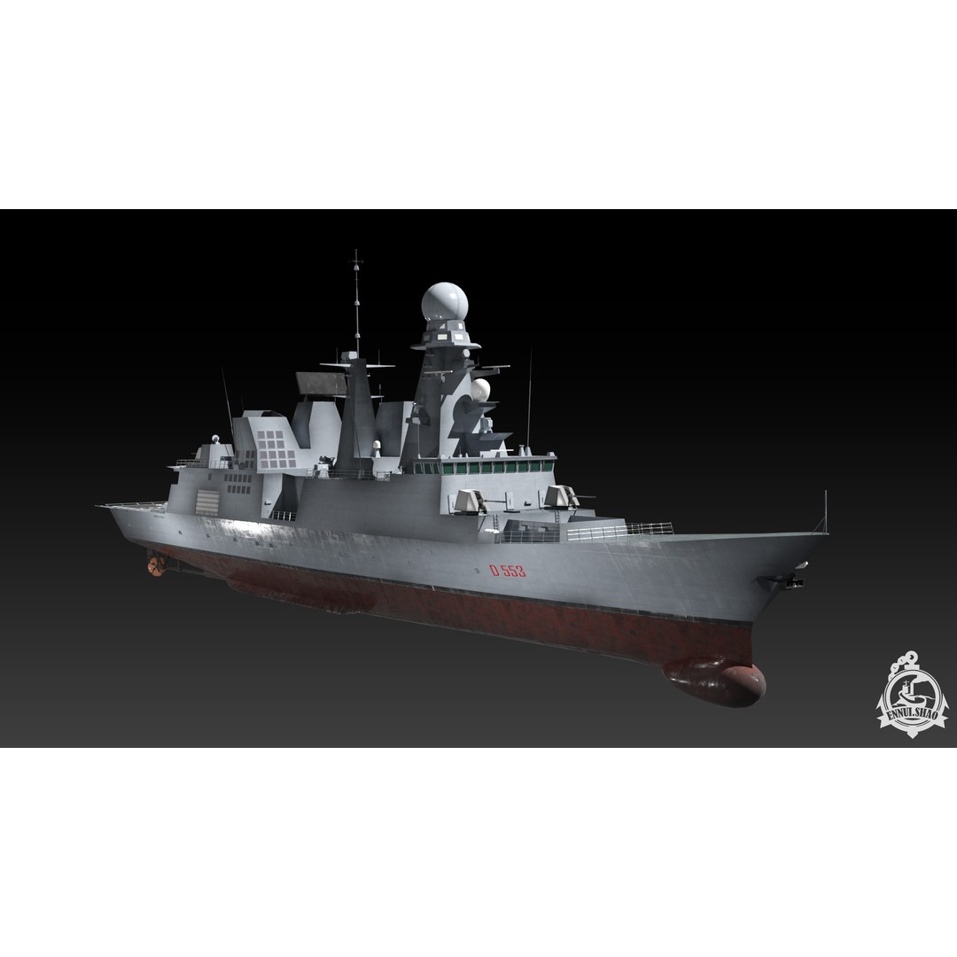 Horizon Class Destroyer 3D Model – Low Poly Game Ready Asset, FBX, OBJ - View 3