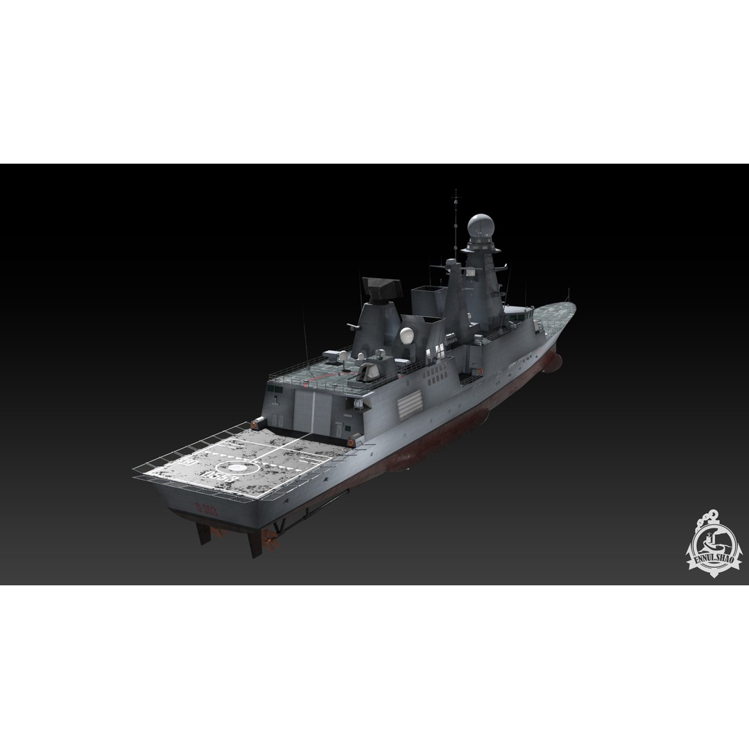 Horizon Class Destroyer 3D Model – Low Poly Game Ready Asset, FBX, OBJ - View 4