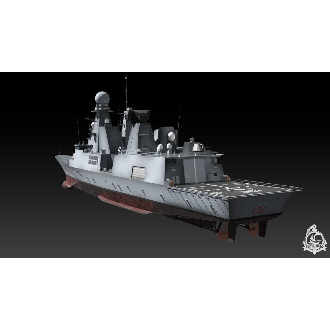 Horizon Class Destroyer 3D Model – Low Poly Game Ready Asset, FBX, OBJ - View 5