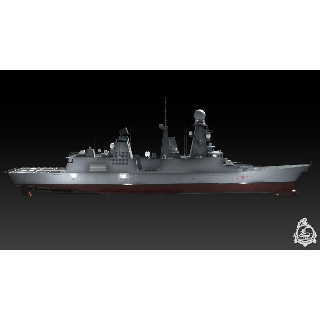 Horizon Class Destroyer 3D Model – Low Poly Game Ready Asset, FBX, OBJ - View 6